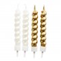 T�rtljus - Guld - B�jda - 8-pack