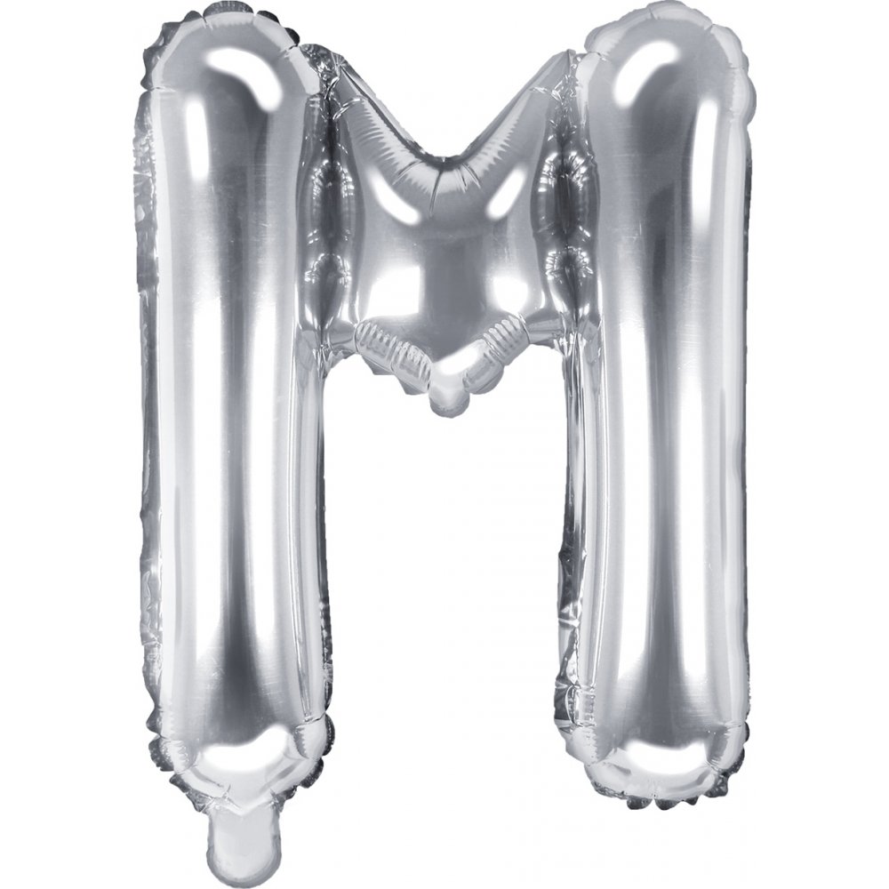 Bokstavsballonger – Silver – 35 cm – Bokstav: M – Bokstavsballonger, Ballonger