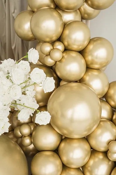 Ballong - Glossy - Guld - 12 cm - 50-pack