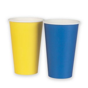 Partymuggar bl�/gul 24-pack