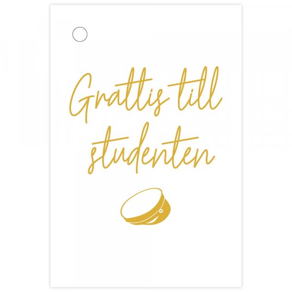 Studentkort - 6 cm - Grattis till studenten