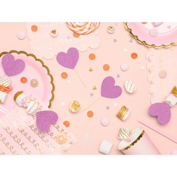 Desserttallrikar - Rosa - guldkant - 6-pack Desserttallrikar - Rosa - guldkant - 6-pack