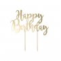 Cake Topper Happy Birthday Guld