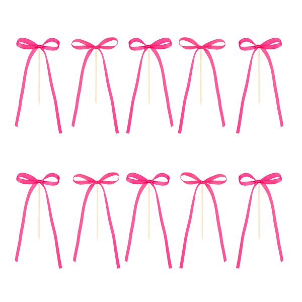 Cake Picks/Cake topper - Rosetter - Hot Pink - 10-pack