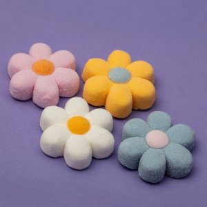 Marshmellowsdekorationer - Blommor - 12 st