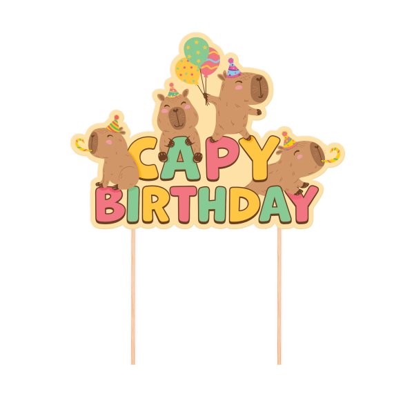 Cake topper - Capybara - Capy Birthday
