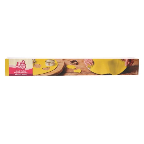 Utkavlad sugarpaste - Ready rolled - Gul - FunCakes - 36 cm