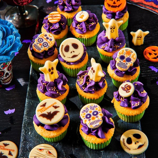 Chokladdekoration Day of the Dead d�dskallar - 12-pack