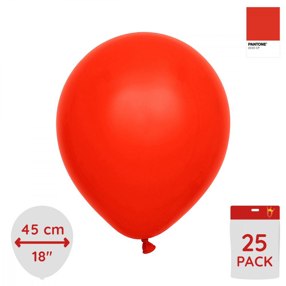 Ballonger enfärgade - Premium 45 cm - Red - 25-pack - Jätteballonger, Ballonger