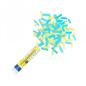 Konfettikanon - Bl�/Gul - Sverigekonfetti