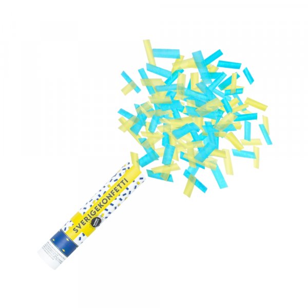 Konfettikanon - Blå/Gul - Sverigekonfetti Konfettikanon - Blå/Gul - Sverigekonfetti