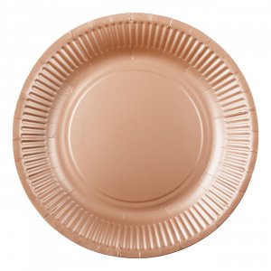 Papptallrikar - Ros�guld 23 cm - 8-pack