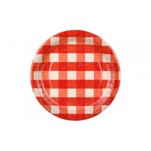 Papptallrikar - Rödrutiga - 6-pack - 27 cm Papptallrikar - Rödrutiga - 6-pack - 27 cm