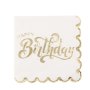 Servetter med happy birthday - Vit - 16-pack