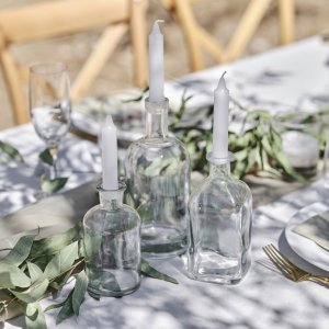 Ljush�llare - Glasflaskor - Sage Wedding - 3-pack