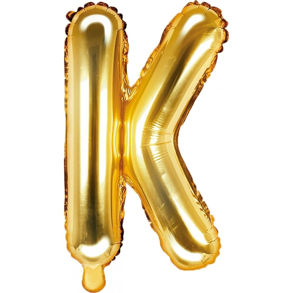 Bokstavsballonger – Guld – 35 cm – Bokstav: K – Bokstavsballonger, Ballonger