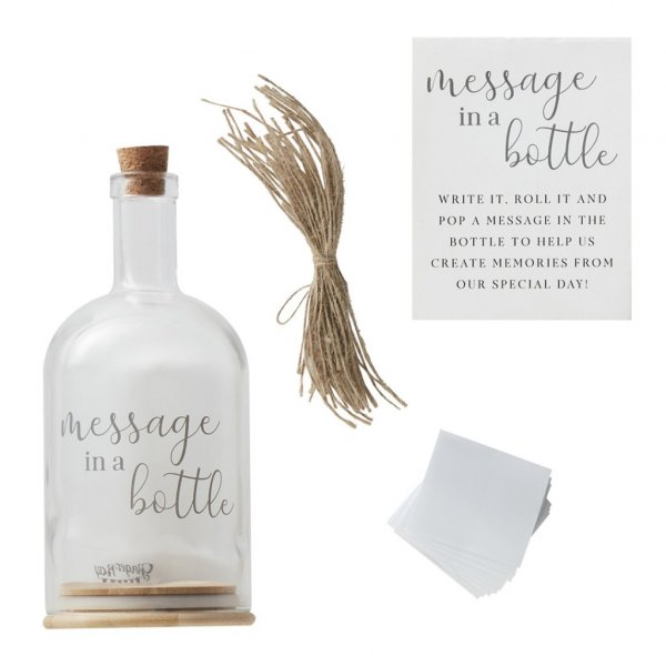 Alternativ gstbok - Glasflaska - Botanical Wedding