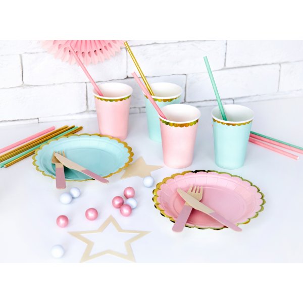Pappmuggar - Mint - Guldkant - 6-pack Pappmuggar - Mint - Guldkant - 6-pack