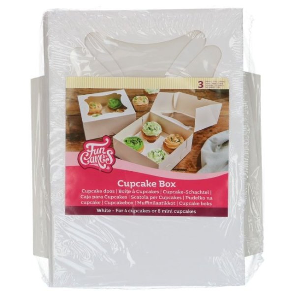Cupcakebox - 4 stora eller 8 sm� cupcakes - 3-pack - Funcakes