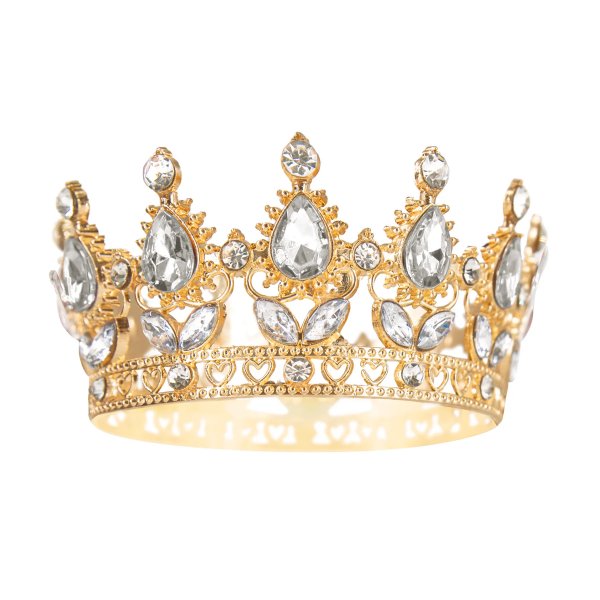 Cake Topper - Krona - Guld med silverkristaller