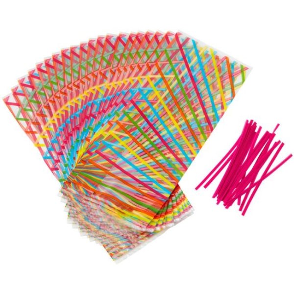 Cellofanpåsar - 10 x 24 cm - Flerfärg - 20-pack - Wilton Cellofanpåsar - 10 x 24 cm - Flerfärg - 20-pack - Wilton