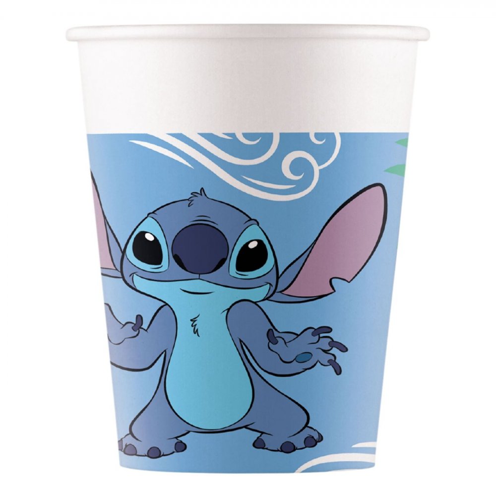 Pappmuggar Stitch & Angel – 8-pack – Pappmuggar till kalas
