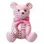 Trtdekoration - Patchwork Nalle - Rosa