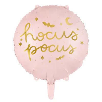 Rund folieballong - Hocus Pocus - Rosa/Guld