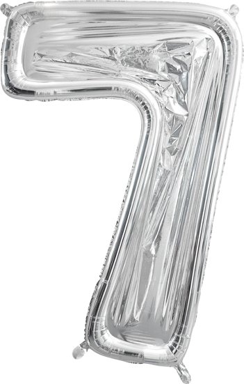 Sifferram till ballong - Silver - 126 cm - Siffra: 7 - Ballong ramar, Ballonger