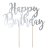Cake topper - Happy Birthday - Silvermetallic