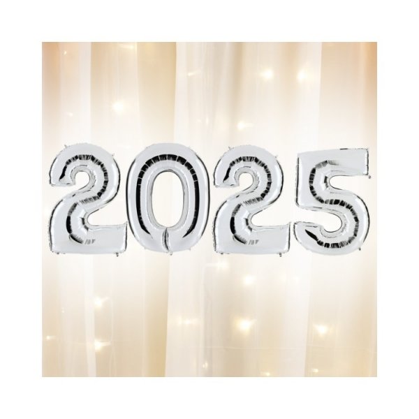 Ballongkit sifferballonger ny�r 2025, silver