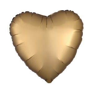 Folieballong Hj�rta Guld Matt