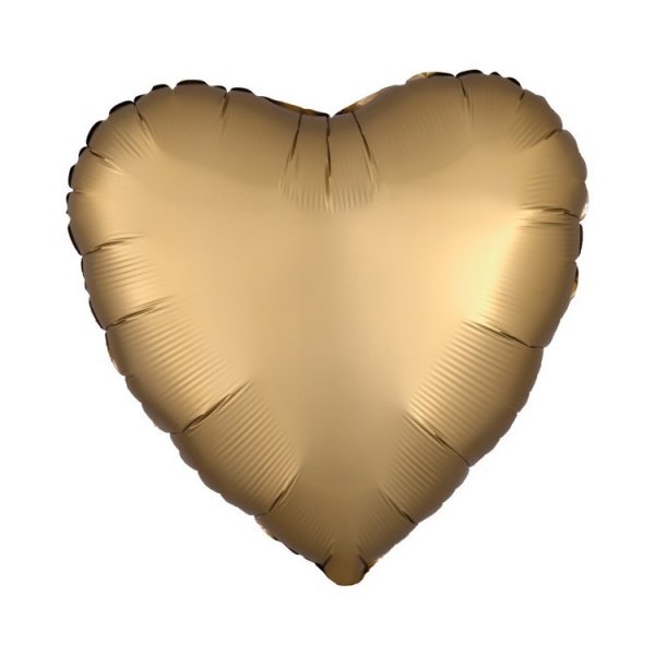 Folieballong Hj�rta Guld Matt