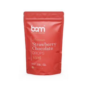 Chokladknappar med jordgubbssmak - BAM - 250 g