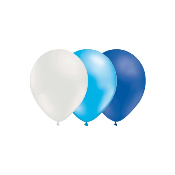 Ballonger - Mix - Vit/Metallic Ljusbl�/Bl� - 15-pack