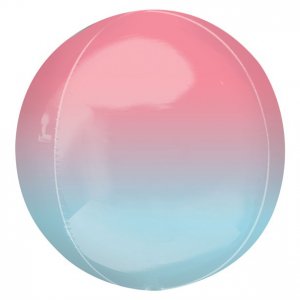 Klotballong - Ombre - Ljusrosa/Ljusbl