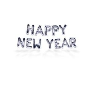 Ballonggirlang - HAPPY NEW YEAR - Silver - 35 cm