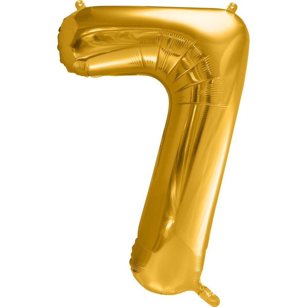 Sifferballong – Guld – 86 cm – Siffra: 7 – Sifferballonger, Ballonger