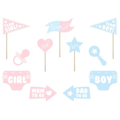 Photo booth - Gender reveal - 11-pack