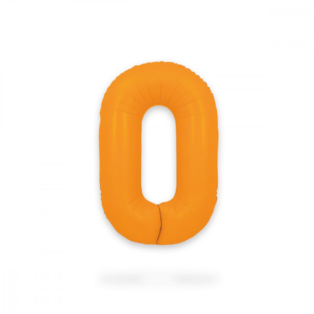 Ballongsiffra - Neon Orange - 86 cm - Siffra: 0 - Sifferballonger, Ballonger