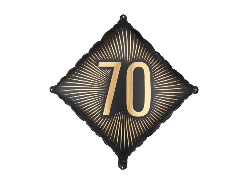 Folieballong – Kvadrat – Svart/Guld – 70 – 18-årsfest