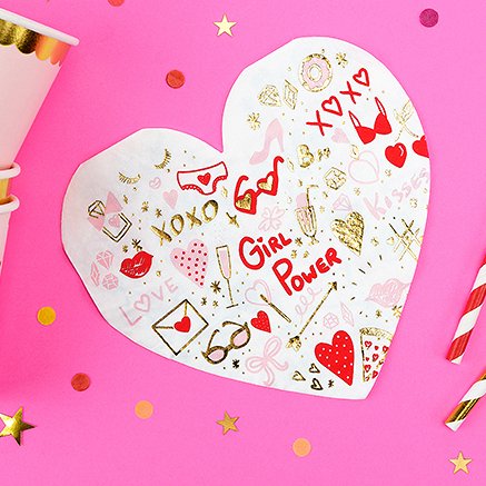 Servetter - Hjärta - Girl Power - 20-pack Servetter - Hjärta - Girl Power - 20-pack