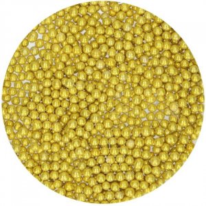 Sockerprlor - Mellan 4 mm - Metallic Guld - Funcakes - 80 g