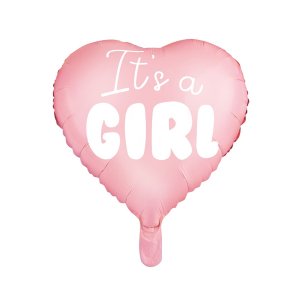 Folieballong - Hjrta - It's a girl