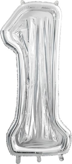 Sifferram till ballong – Silver – 126 cm – Siffra: 1 – Ballong ramar, Ballonger