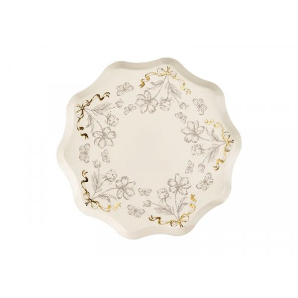 Papptallrikar - Floral - Beige - 6-pack Papptallrikar - Floral - Beige - 6-pack