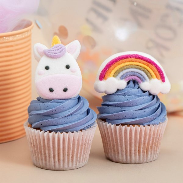Marshmellowsdekorationer - Unicorns & Rainbows - 12 st Marshmellowsdekorationer - Unicorns & Rainbows - 12 st