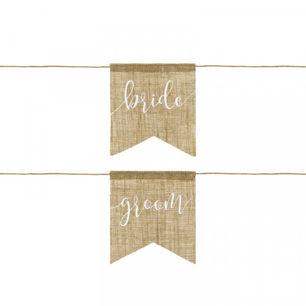 Stolsdekorationer - Bride & Groom - Juteväv Stolsdekorationer - Bride & Groom - Juteväv