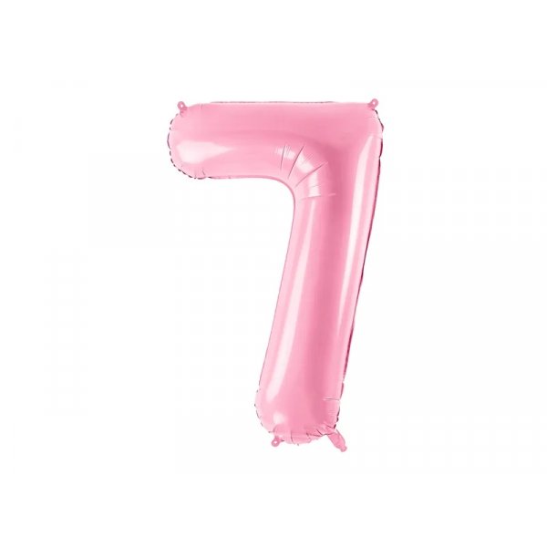 Sifferballong 0-9, pastellrosa 86cm