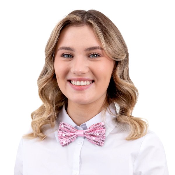 Rosa fluga med paljetter